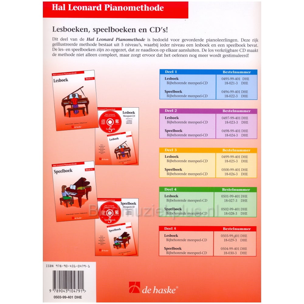 Hal Leonard Pianomethode Lesboek Deel 5 educatief boek