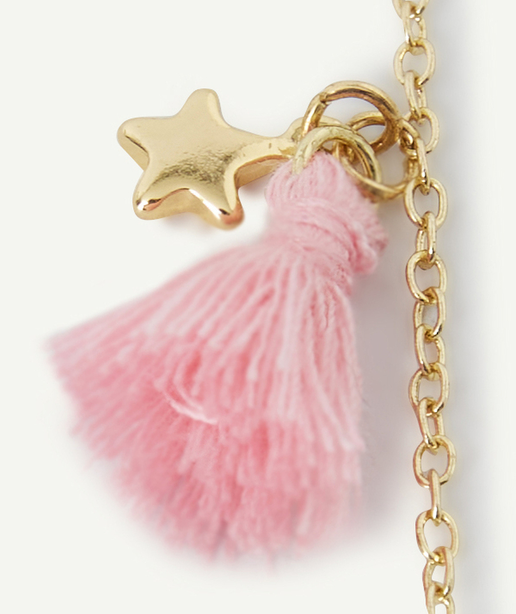 COLLIER FILLE AVEC ARC-EN-CIEL ET POMPON