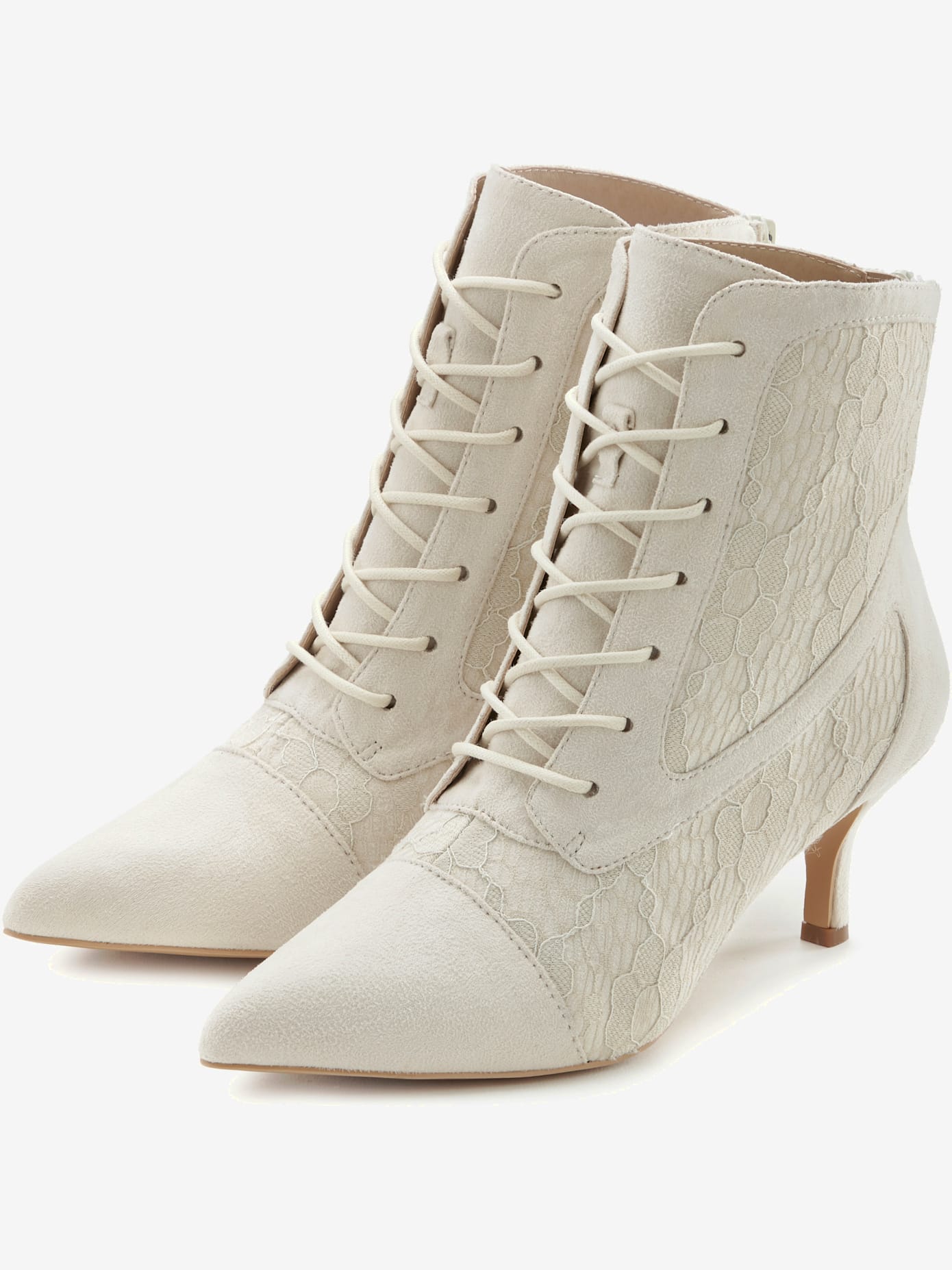 Bottines à lacets détails en dentelle tendance