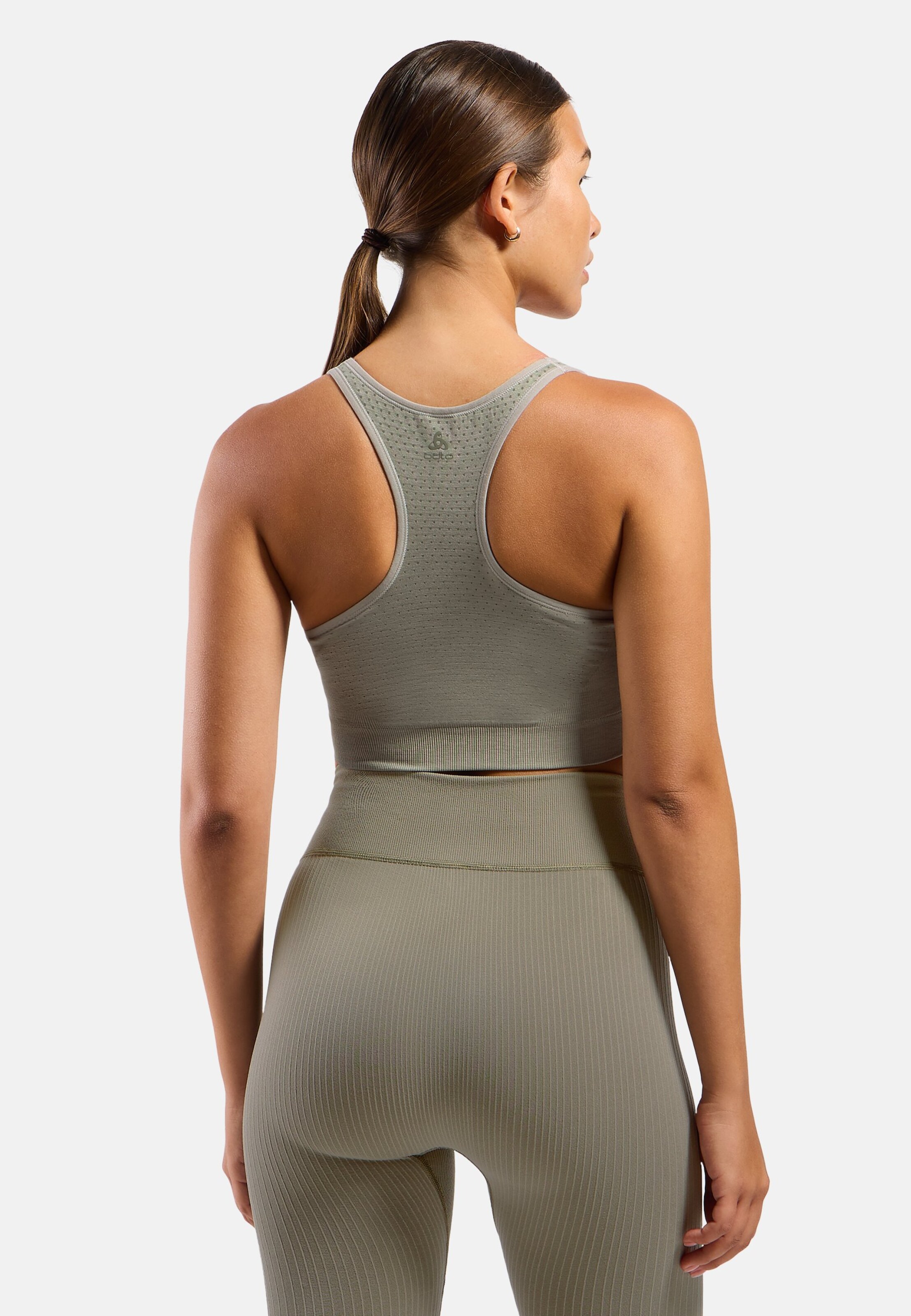 Seamless Sport-BH mit mittlerem Halt in vetiver melange