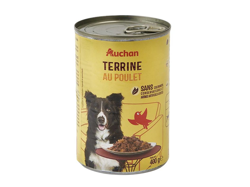 COMIDA HÚMIDA PARA CÃO AUCHAN TERRINA FRANGO 400G