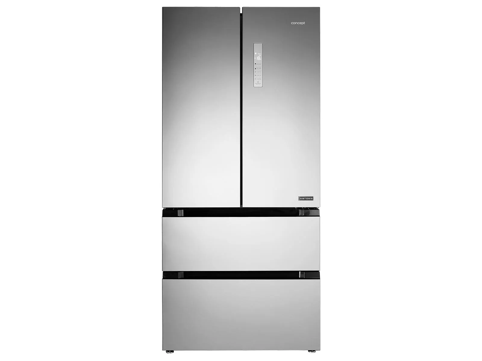 Concept LA6983SS, Fritstående, Fransk dør, Grå, Berøring, Rustfrit stål, 500 L