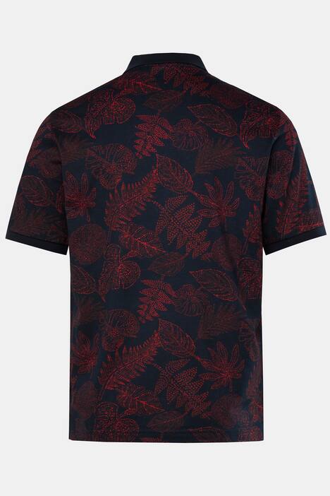 JP1880 Poloshirt, Halbarm, Allover-Print, Polokragen, bis 8 XL, chilli rot | Ulla Popken
