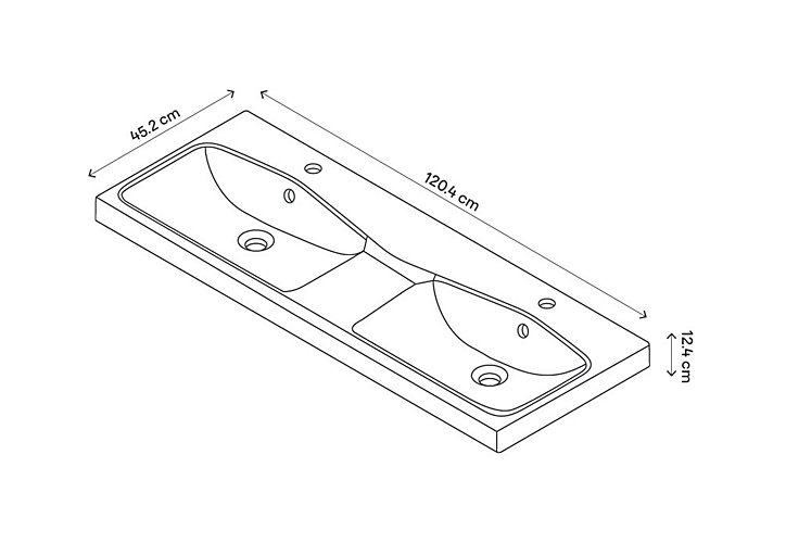 Plan double vasque noir GoodHome Mila 120 cm