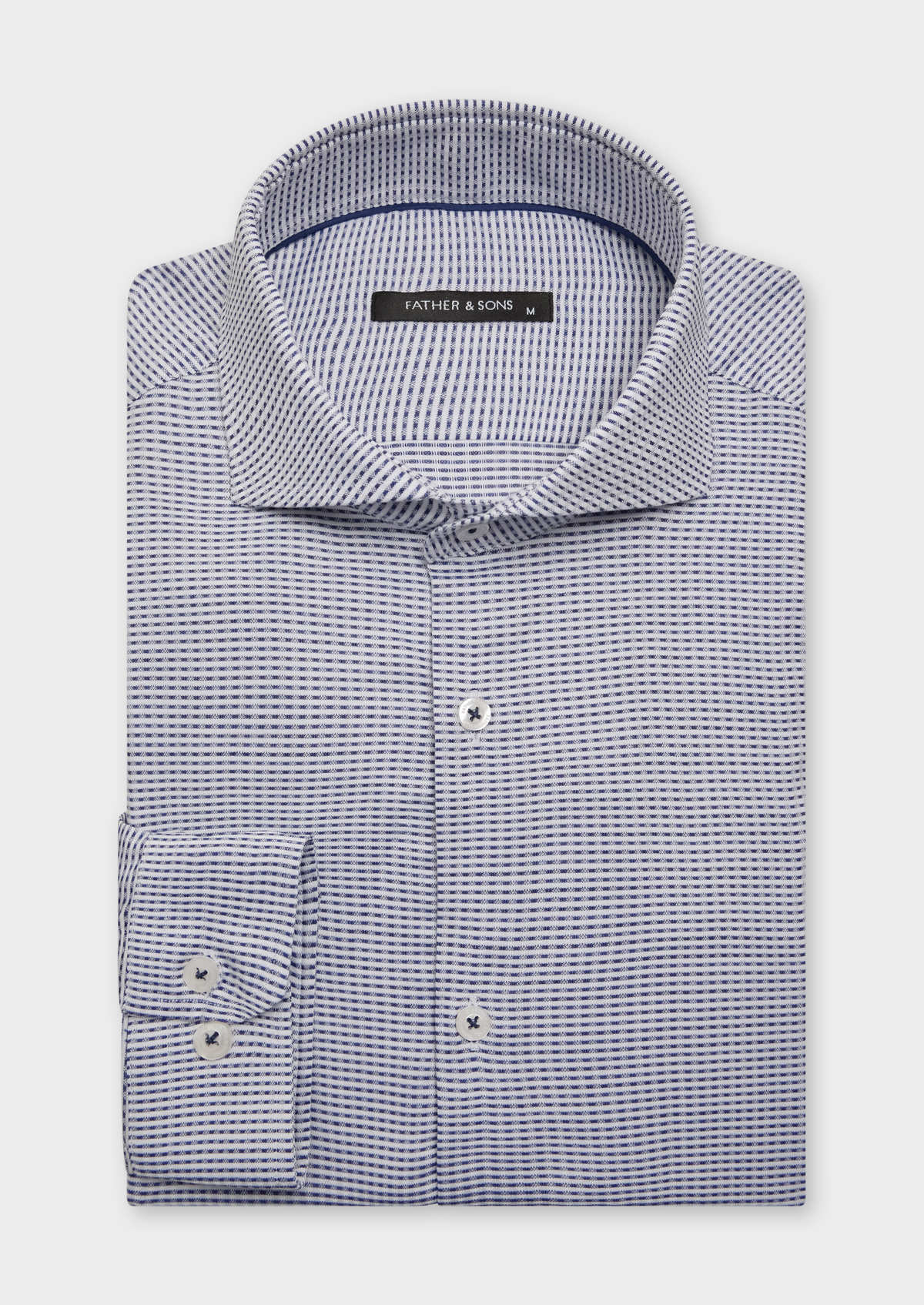 Chemise habillée Slim en coton mélangé Jacquard blanc à motif fantaisie bleu marine