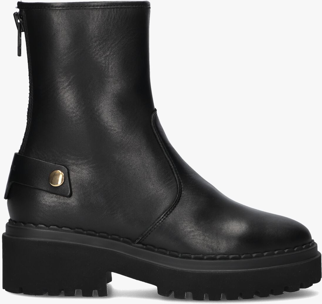 zwarte nubikk enkelboots fae leva fur