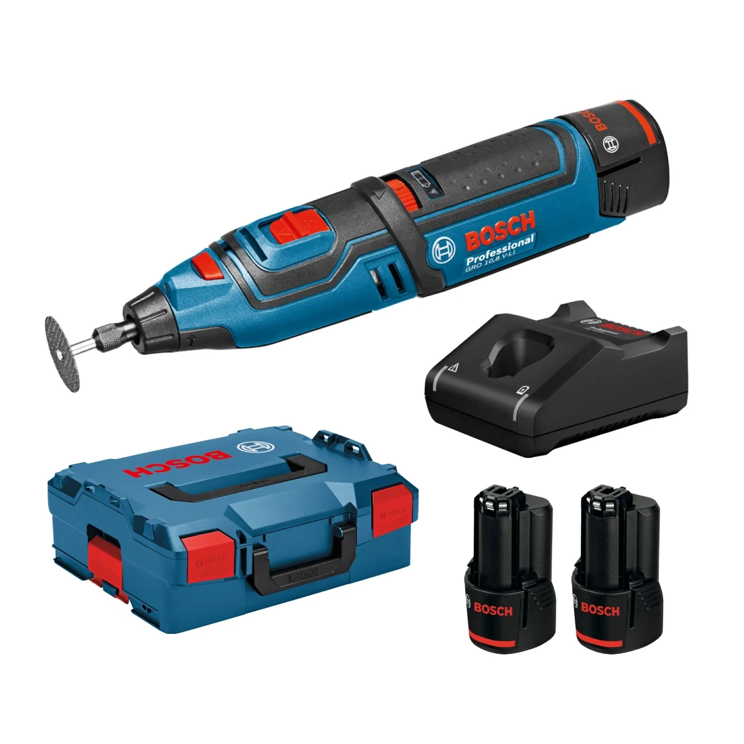 Bosch GRO 12V-35 12V Li-Ion Accu multitool set (2x 2.0Ah accu) in L-Boxx
