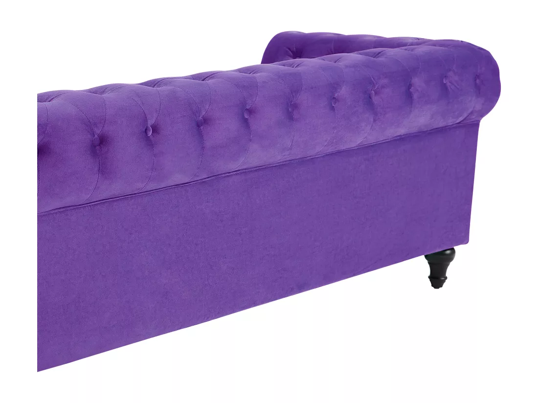 Canapé 3 places en velours violet CHESTERFIELD