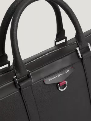 Bolsa para laptop em couro texturizado