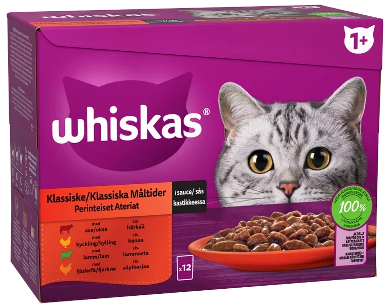 Whiskas Whiskas Klassiske måltider i saus 12 pk