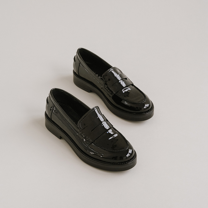 Mocassins  en vernis noir
