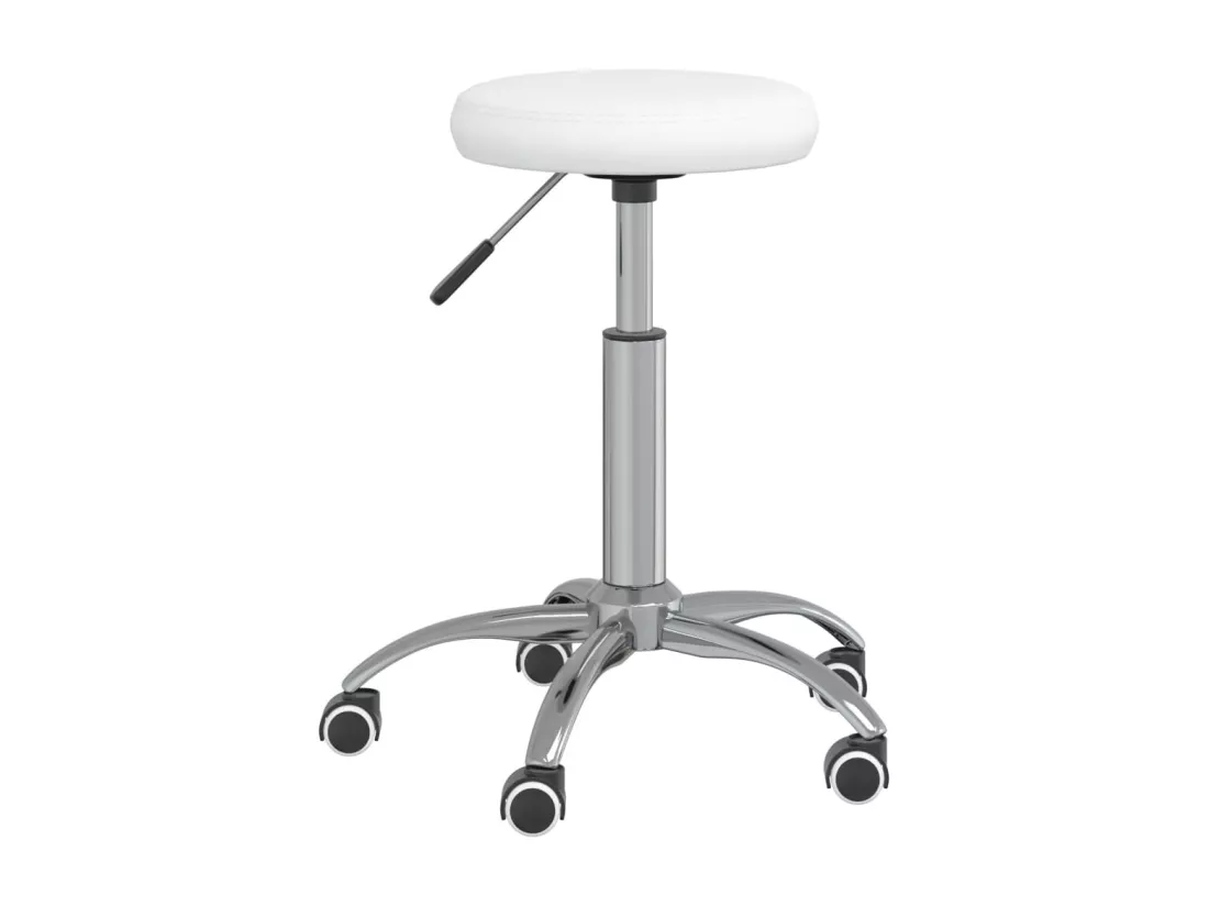 Chaise de bureau pivotante Blanc Similicuir