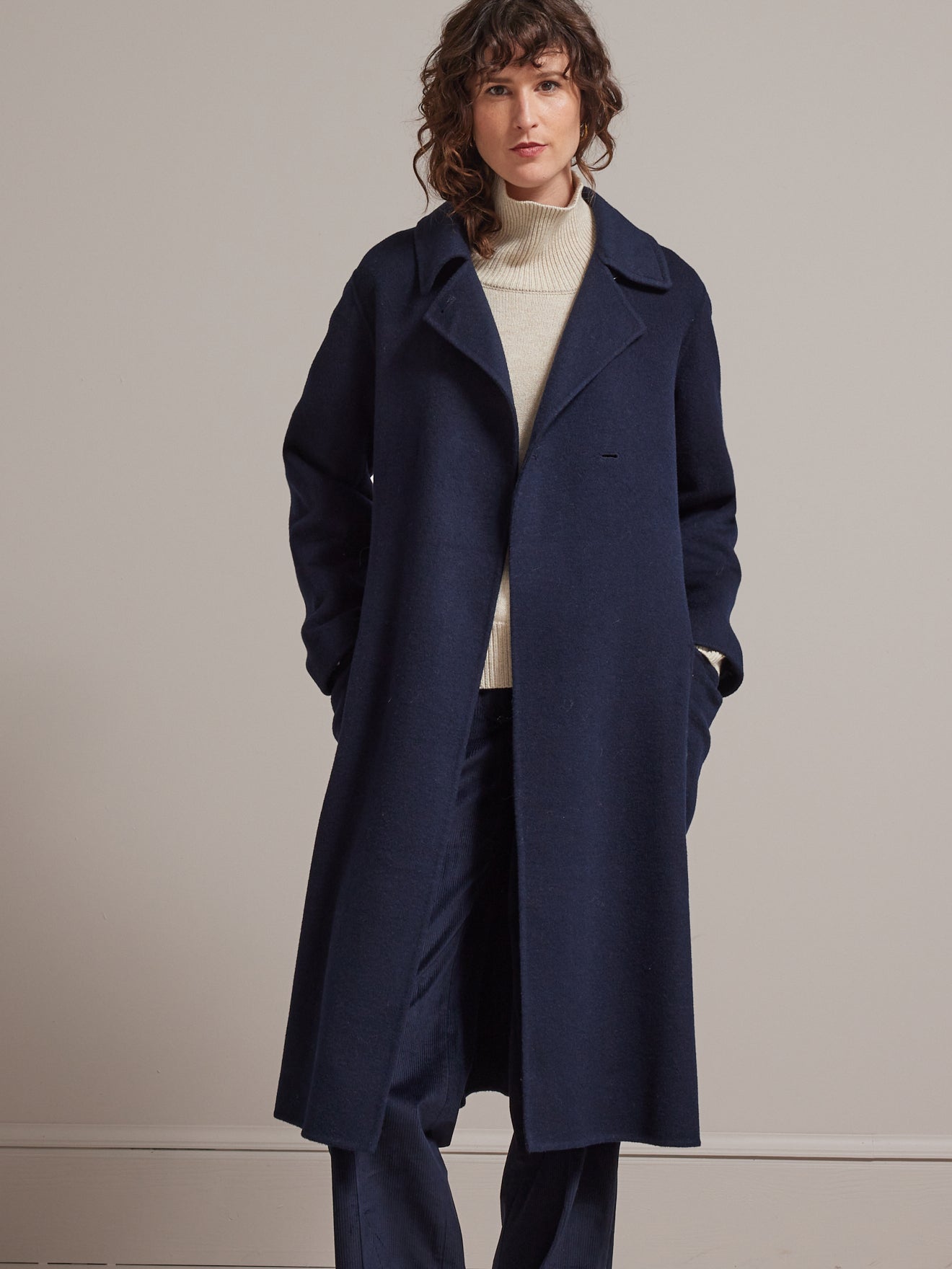 Manteau lainage double face femme