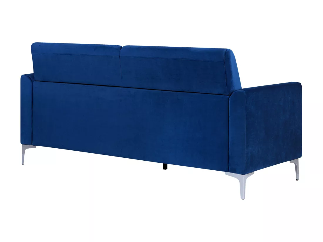 Ensemble canapés et fauteuil en velours bleu marine 6 places FENES