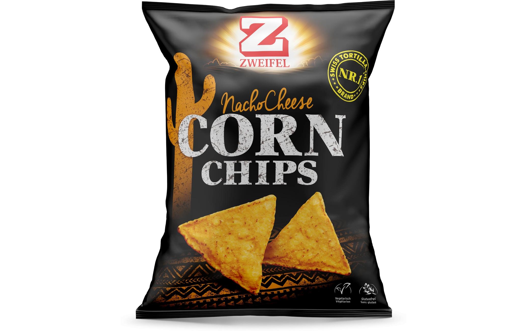 Corn Chips Nacho Cheese 125 gKnusprige Maischips mit Käsegeschmack