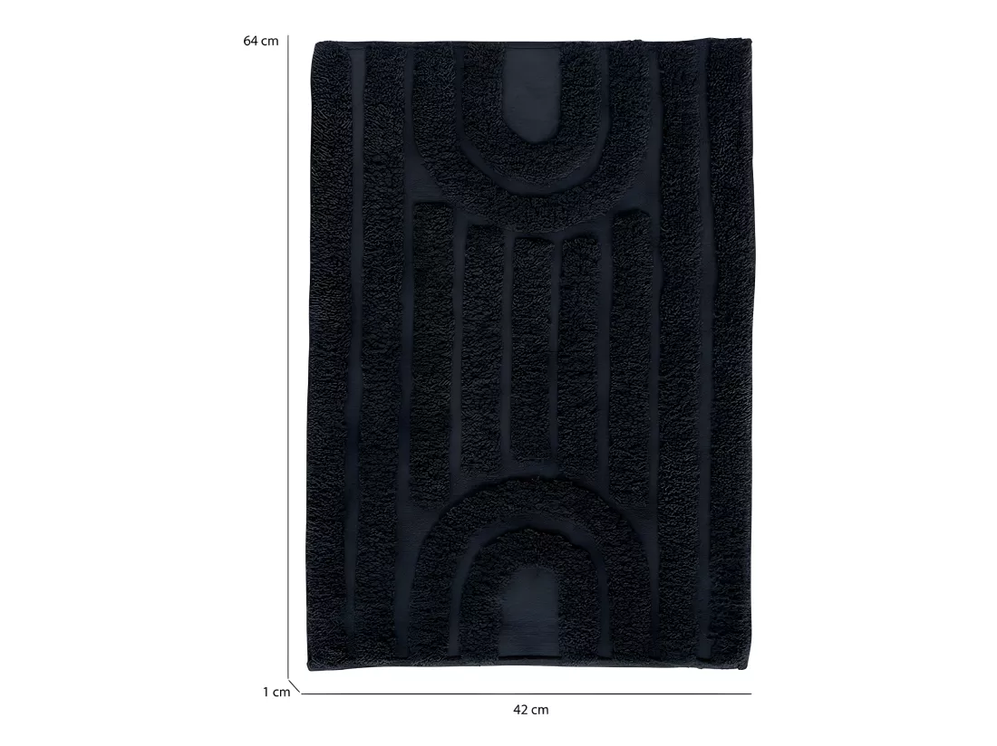 Lot 2 tapis de salle de bain 40 x 60 cm coton gris et motifs - GEORGES