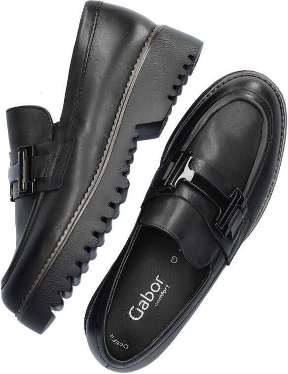 GABOR Loafers Dames 452 Maat: 37 5 Materiaal: Leer Kleur: Zwart