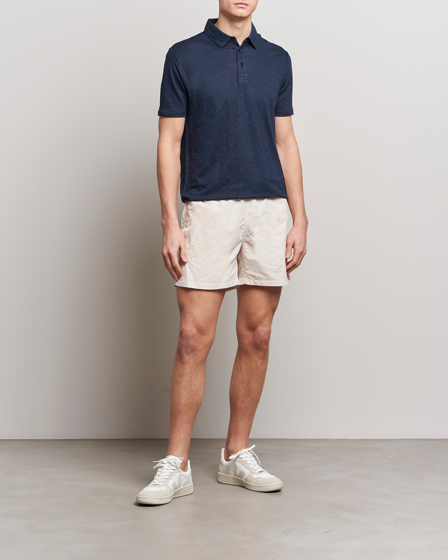 KnowledgeCotton Apparel Regular Linen Polo Total Eclipse