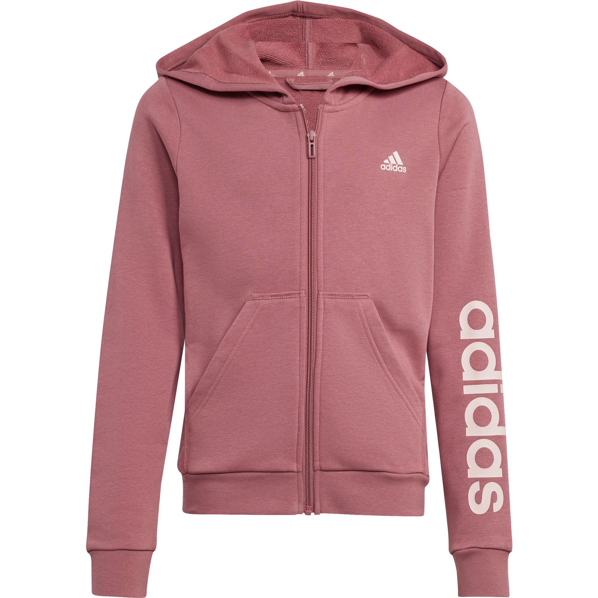 adidas Essentials Linear Logo Kapuzenjacke Mädchen preloved crimson