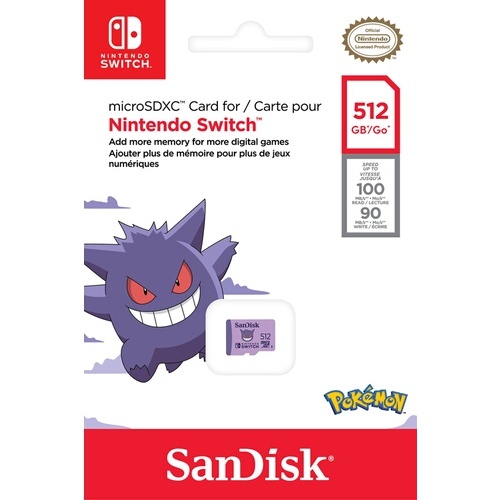 Carte mémoire micro SD Sandisk Nintendo Switch System Pokemon 512Go