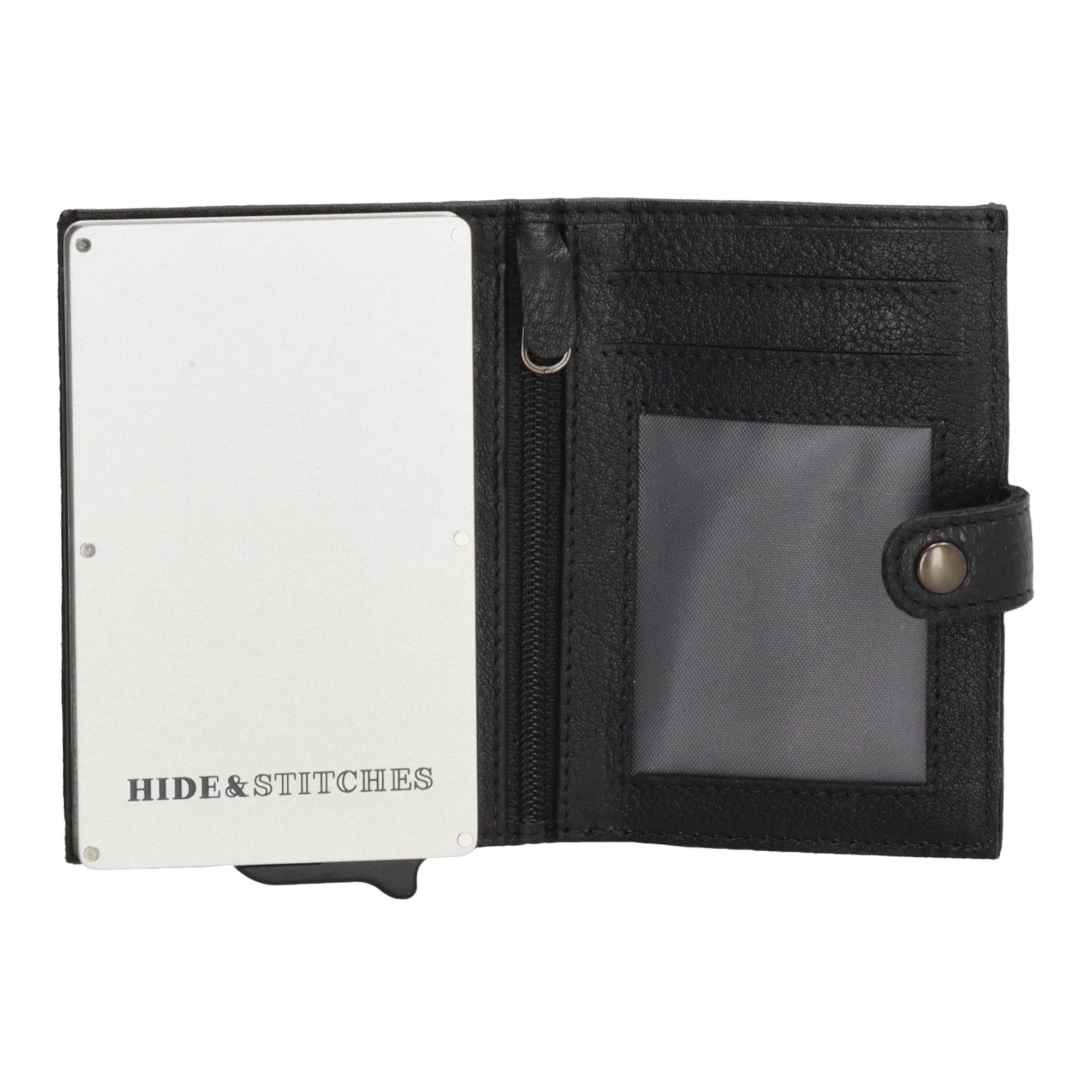 Hide & Stitches Paint Rock Safety Wallet Zwart