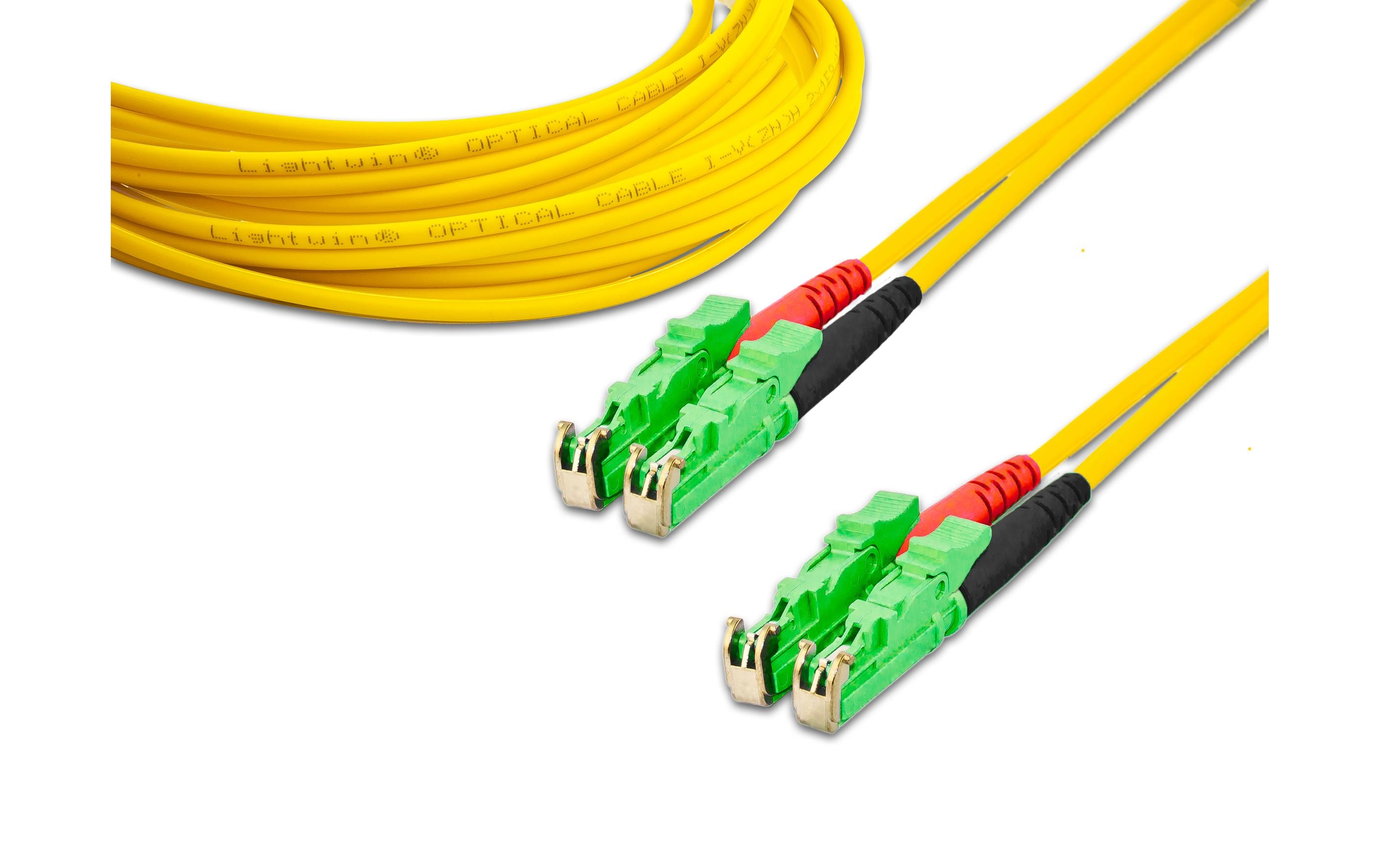 LWL-Patchkabel Singlemode, LSH/APC-LSH/APC, OS2, Duplex, 2 mSinglemode LSH/APC (E2000/APC kompatibel)-LSH/APC (E2000/APC kompatibel) Duplex OS2 2 m