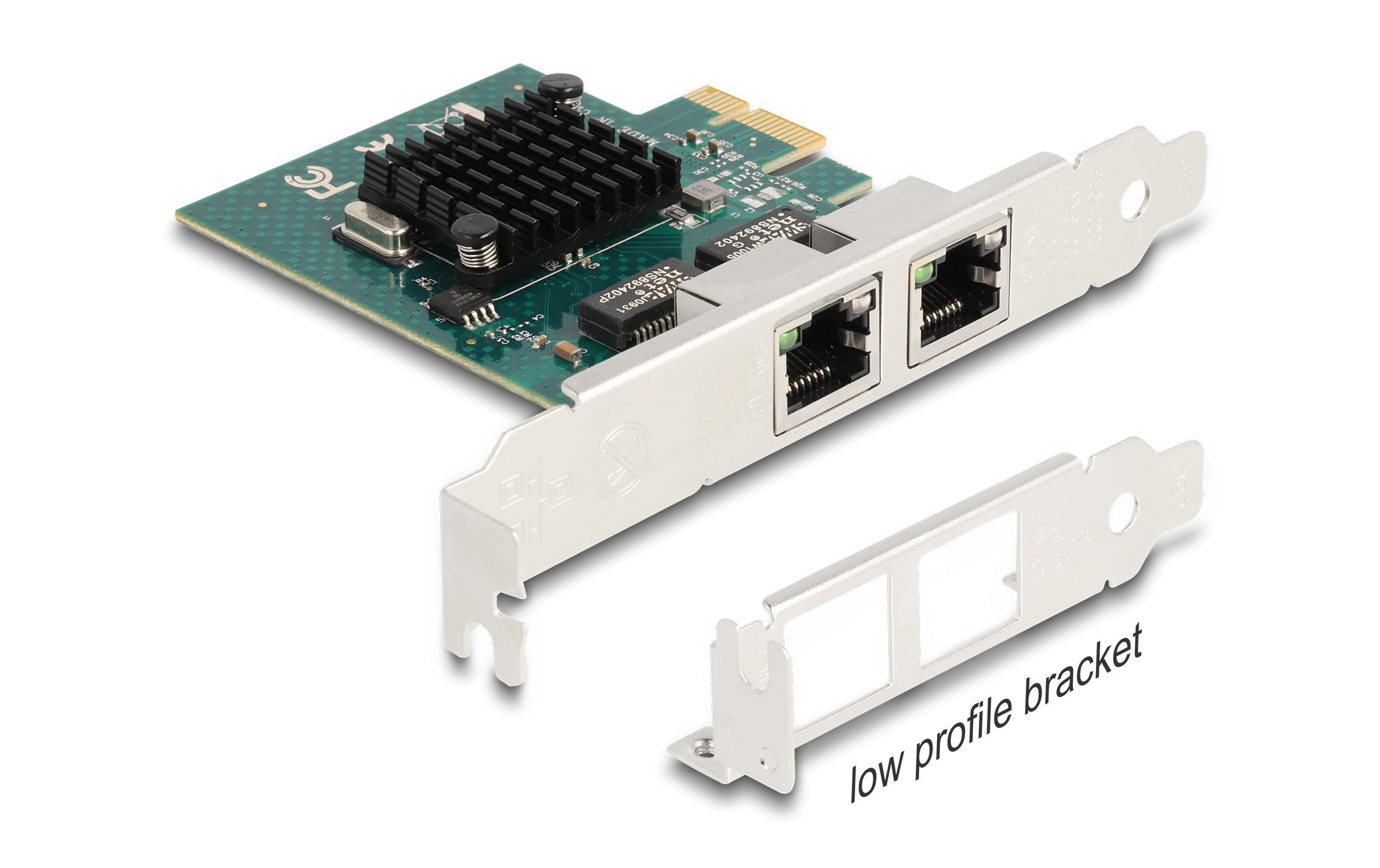 Netzwerkkarte 2x RJ45 Gigabit, PCI-Express x1Delock PCI Express x1 Karte zu 2 x RJ45 Gigabit LAN BCM