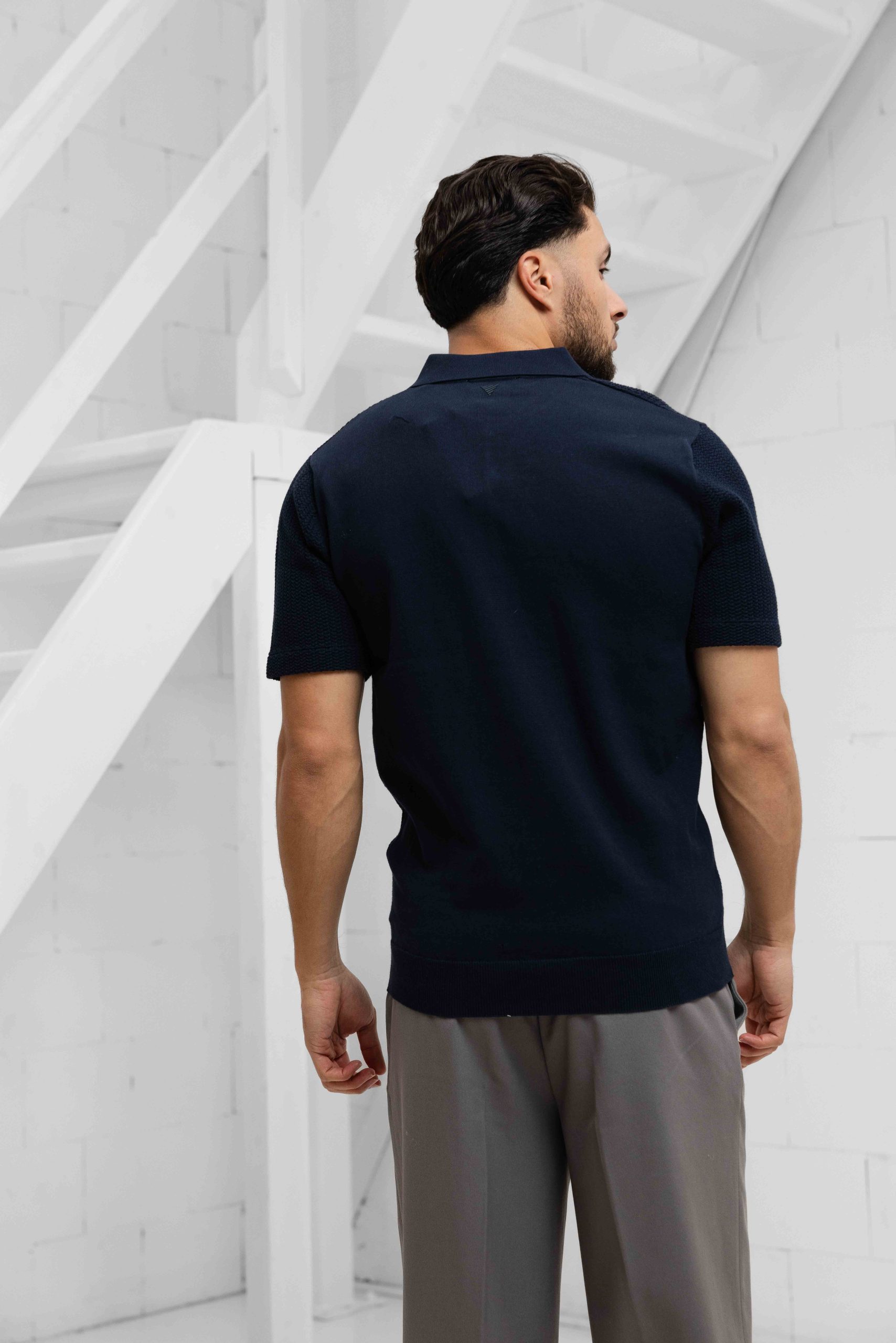 Pure Path Knit Polo Heren Donkerblauw