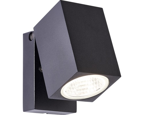 Draaibare LED-buitenwandlamp, 8W, 600 lm, 3000 K, zwart