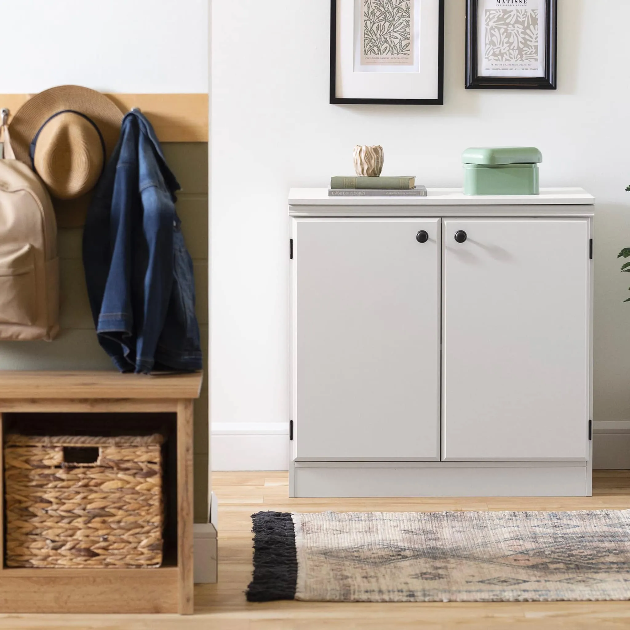 South Shore Armoire de Rangement 2 Portes - Morgan Blanc Solide