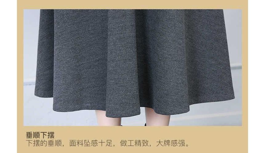 Lewwe - Hoge taille effen maxi A-lijn rok