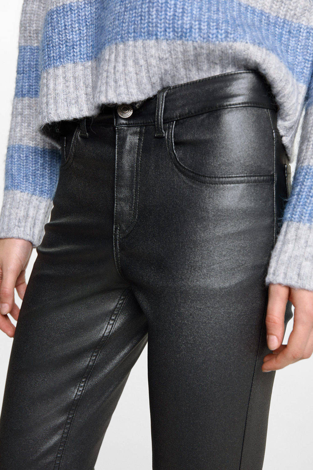 MANGO TEEN bootcut casual broek grijs