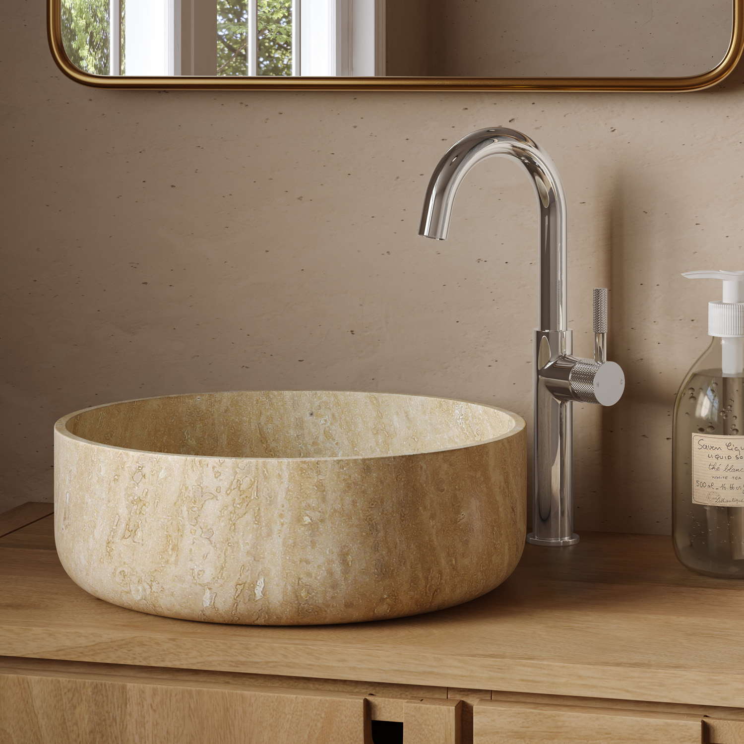 Saniclear Highriser Curved wastafelkraan chroom