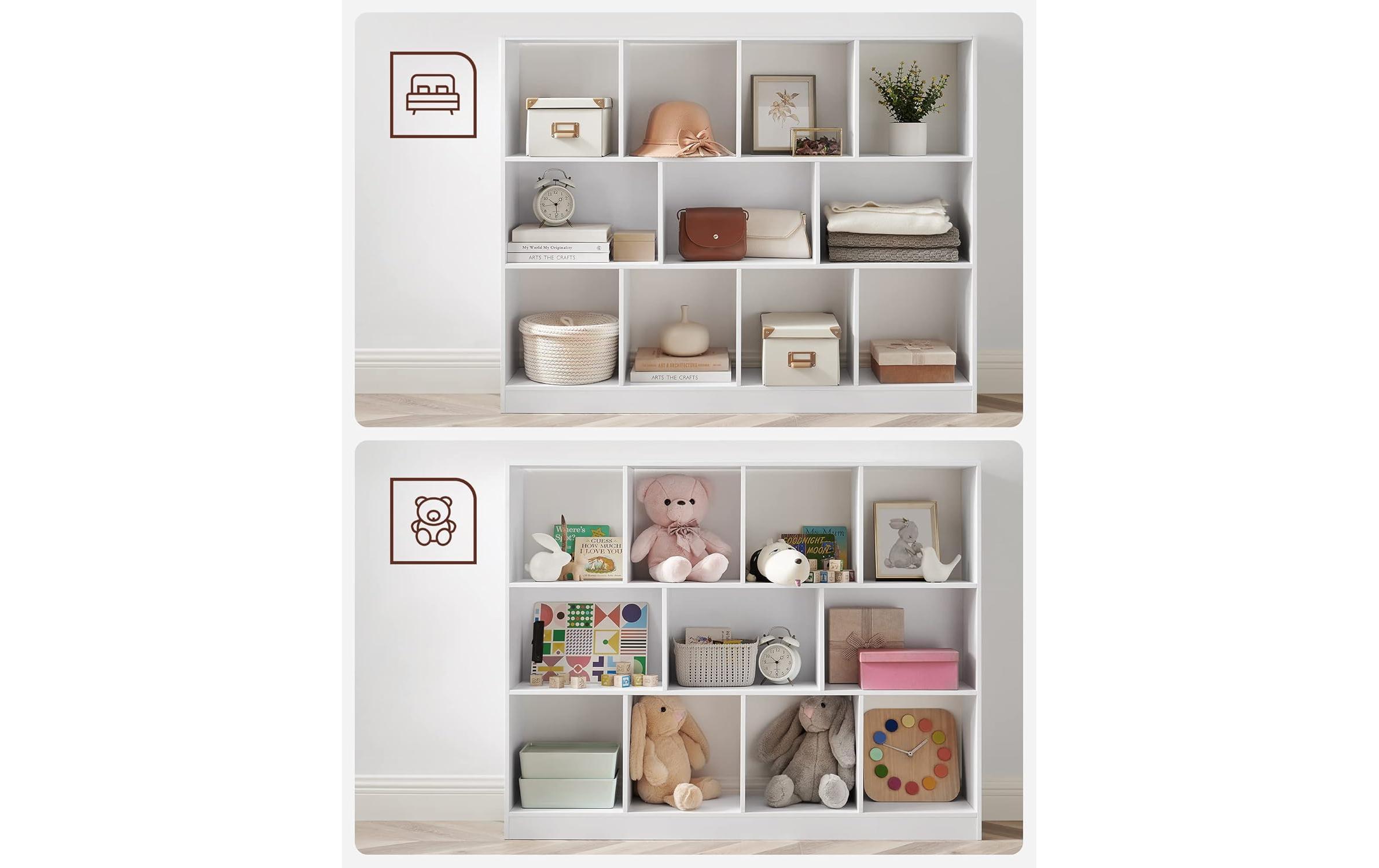 Bücherregal Weiss<br>Bücherregal mit 11 Fächern