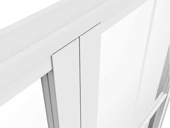 Bloc porte réversible à deux battants en aluminium et verre trempé - Blanc - 2 x H204 x L73 cm - SEROTO