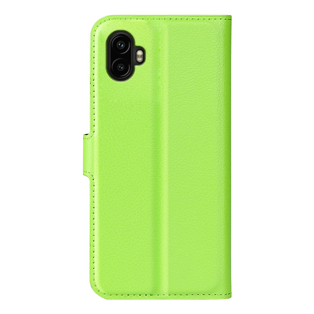 Samsung Galaxy XCover7 Pro Leder Tasche Flip Cover Litchi Look - Grün