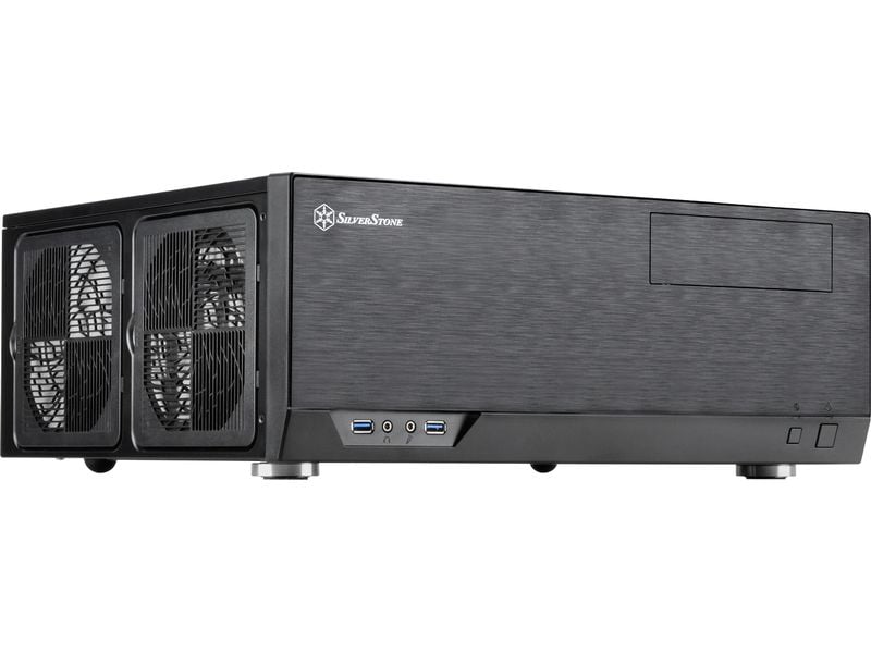 SilverStone PC-Gehäuse GD09B-C Kompaktes ATX-Desktop-Gehäuse mit vorinstalliertem 120-mm-Lüfter