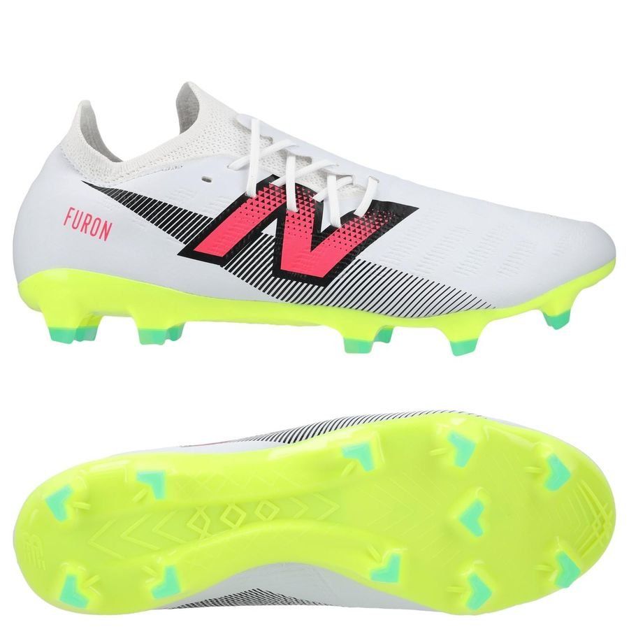New Balance Furon V7 Destroy FG - Blanc/Violet/Jaune Fluo