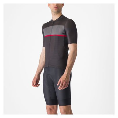 Maillot Manches Courtes Castelli Tradizione Gris/Rouge