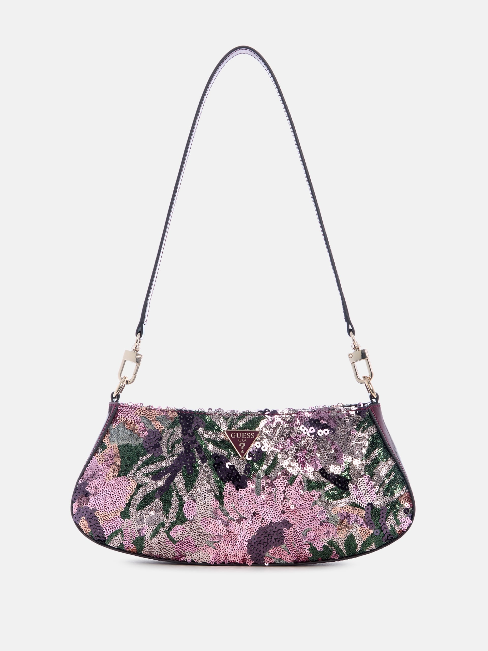 Bolsa de ombro Elsie em cetim com lantejoulas