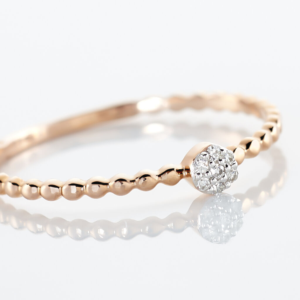Bague Solitaire Gaxina Or Rose Diamant