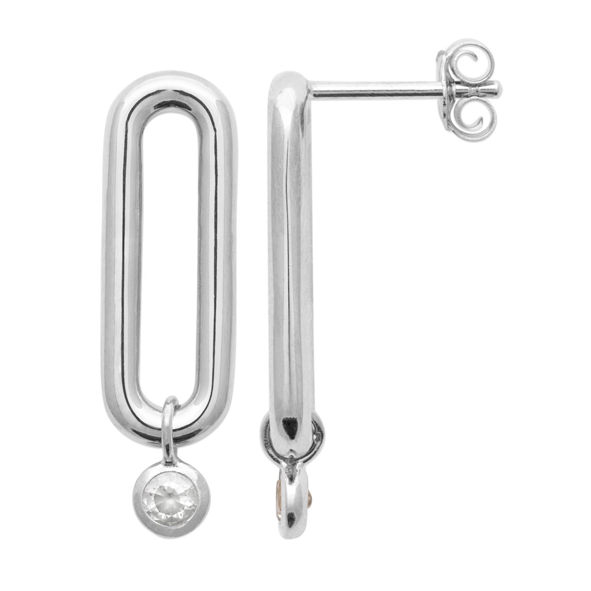 Boucles d'oreilles Brillaxis argent maillon