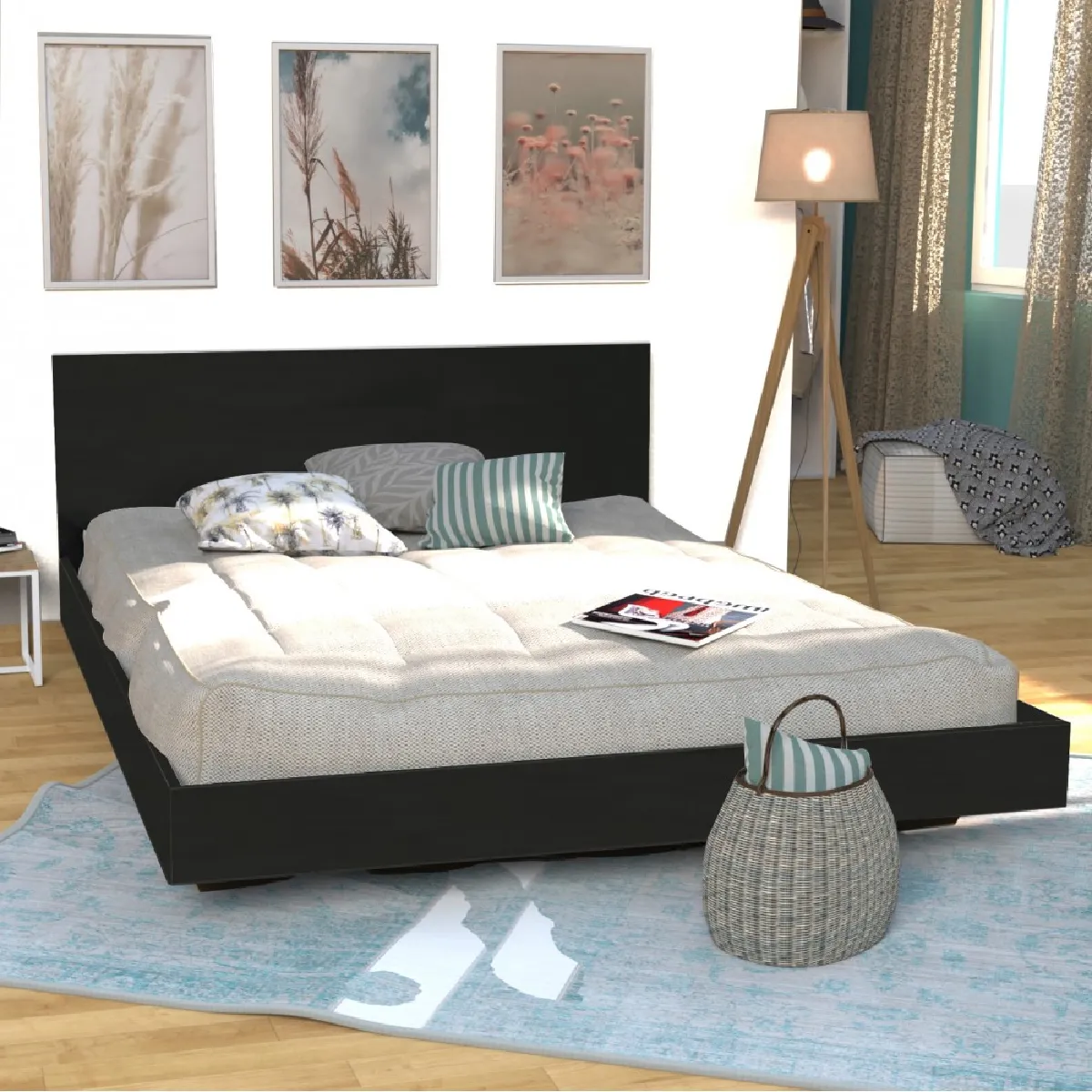 Le Quai des Affaires Lit LOFT - 160x200 cm - Noir