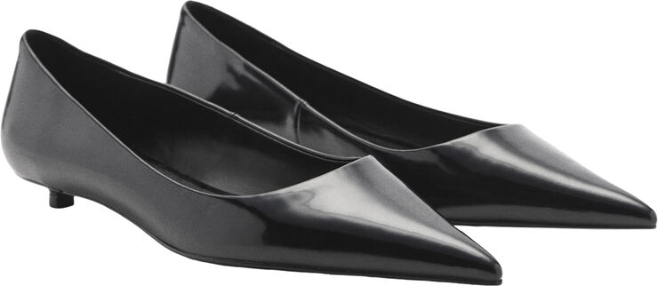 MANGO Patent leather-effect heeled shoes Black