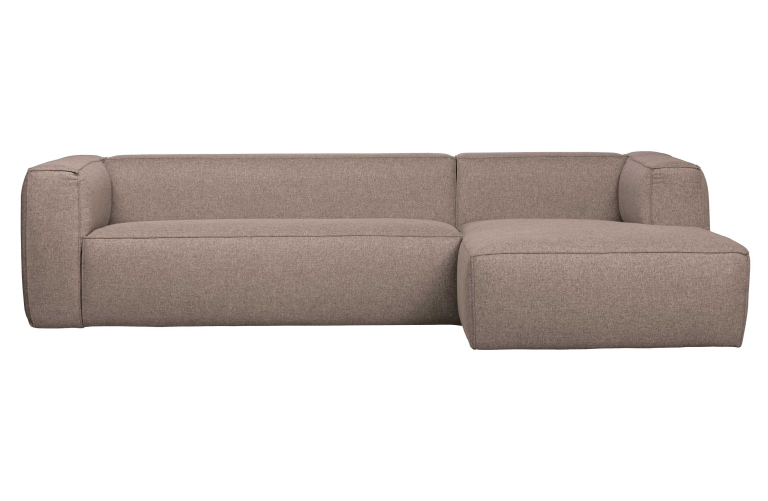WOOOD Bean bank met chaise longue rechts lichtgrijs gemeleerd