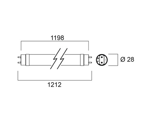 LED-buis G13/14W (36W) 2000 lm 3000 K warm wit 830 L 1200 mm