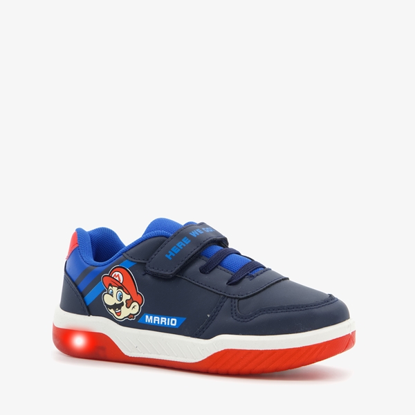 Mario kinder sneakers met lichtjes blauw