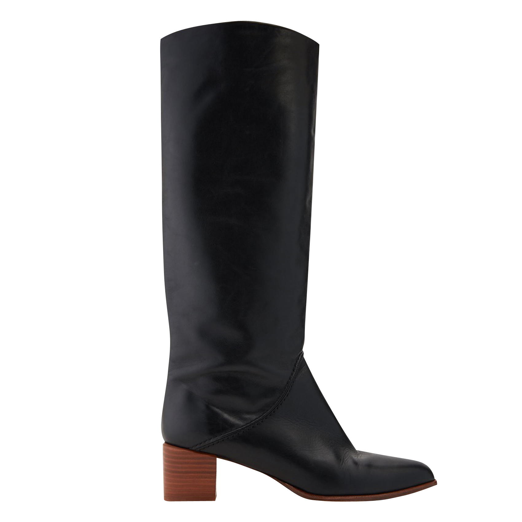 Bottes à talon en cuir | Noir