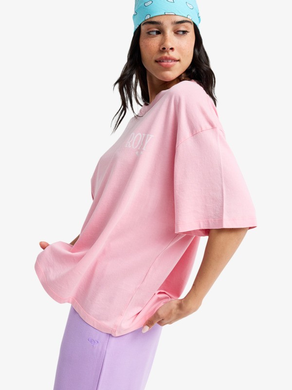 Talloversize Washed T-Shirt à manches courtes Rose Femme