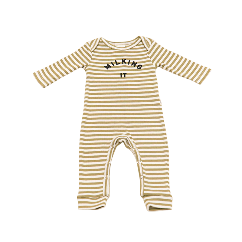 Baby Einteiler Milking It Stripe